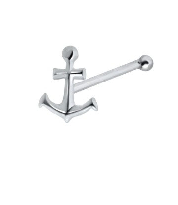 Anchor Shaped Silver Bone Nose Stud NSKD-851