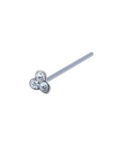 Beautiful Rhinestone Silver Straight Nose Stud NSKA-1337