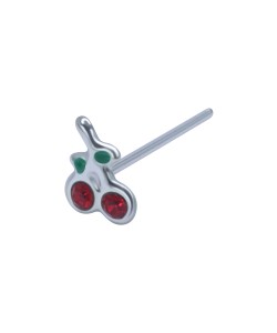 Cherry Silver Straight Nose Stud NSKA-1338