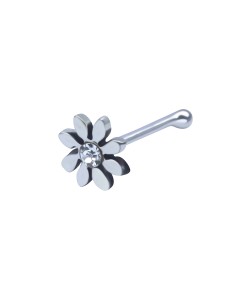 Flower Silver Bone Nose Stud NSKD-1340