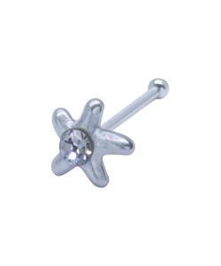 Star Shaped Silver Bone Nose Stud NSKD-1347