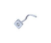 Silver Curved Nose Stud NSKB-1348