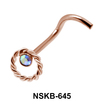 Ring in Stone Silver Curved Nose Stud NSKB-645