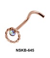 Ring in Stone Silver Curved Nose Stud NSKB-645