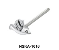 Bird Shaped Silver Straight Nose Stud NSKA-1016