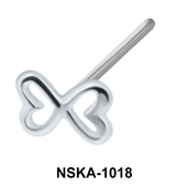 Hollow Butterfly Silver Straight Nose Stud NSKA-1018