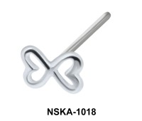 Hollow Butterfly Silver Straight Nose Stud NSKA-1018