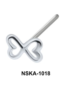 Hollow Butterfly Silver Straight Nose Stud NSKA-1018