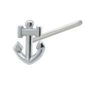 Anchor Shaped Silver Straight Nose Stud NSKA-1034