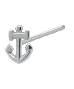 Anchor Shaped Silver Straight Nose Stud NSKA-1034