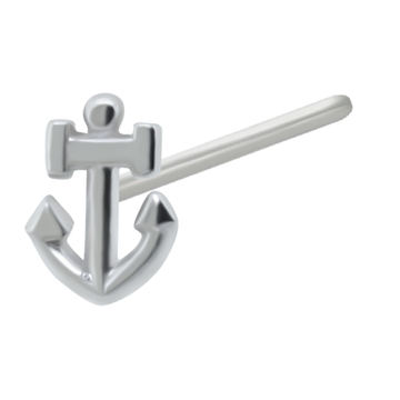 Anchor Shaped Silver Straight Nose Stud NSKA-1034