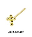 Ball Plus Shaped Silver Straight Nose Stud NSKA-386