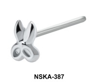 Scissors Silver Straight Nose Stud NSKA-387