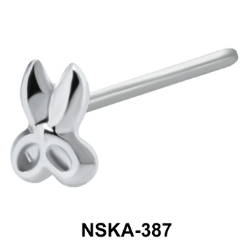 Scissors Silver Straight Nose Stud NSKA-387