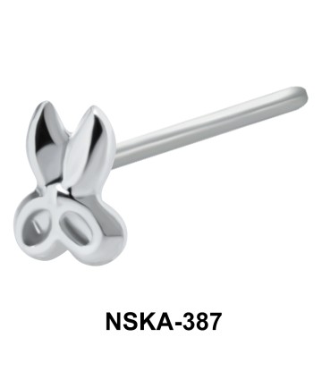 Scissors Silver Straight Nose Stud NSKA-387