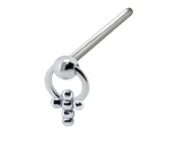 Ball Cross Silver Straight Nose Stud NSKA-441