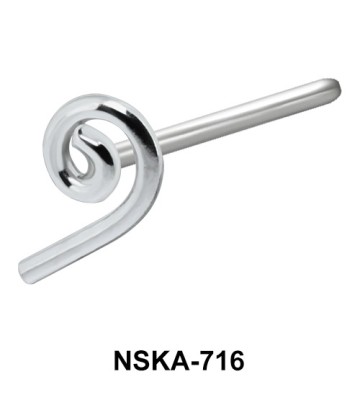 Comma Shaped Silver Nose Stud NSKA-716