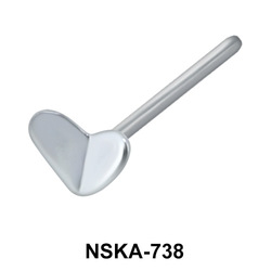 Broken Heart Shaped Silver Nose Stud NSKA-738