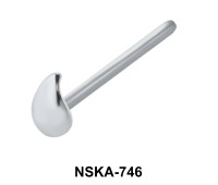 Drop Shaped Silver Straight Nose Stud NSKA-746