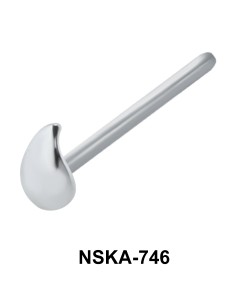 Drop Shaped Silver Straight Nose Stud NSKA-746