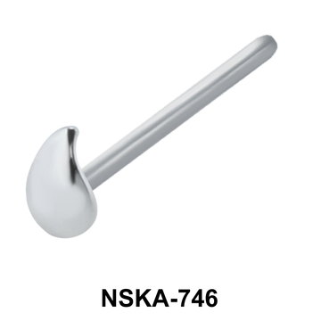 Drop Shaped Silver Straight Nose Stud NSKA-746
