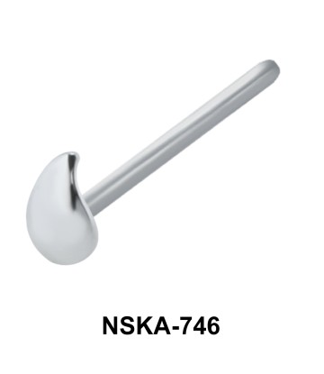 Drop Shaped Silver Straight Nose Stud NSKA-746