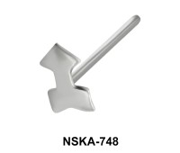 Arrow Shaped Silver Straight Nose Stud NSKA-748