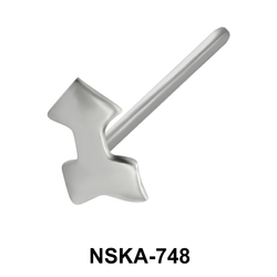 Arrow Shaped Silver Straight Nose Stud NSKA-748