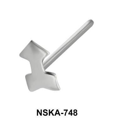 Arrow Shaped Silver Straight Nose Stud NSKA-748