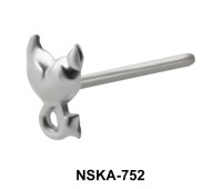 Wicked Heart Shaped Silver Straight Nose Stud NSKA-752