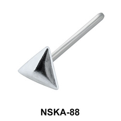 Pyramid Shaped Silver Straight Nose Stud NSKA-88
