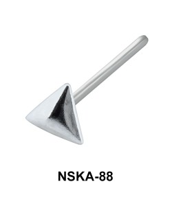 Pyramid Shaped Silver Straight Nose Stud NSKA-88