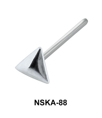 Pyramid Shaped Silver Straight Nose Stud NSKA-88