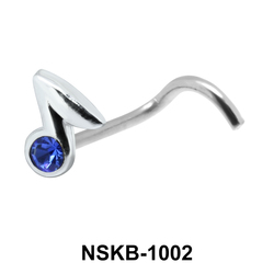 Note Design Silver Curved Nose Stud NSKB-1002
