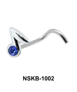 Note Design Silver Curved Nose Stud NSKB-1002