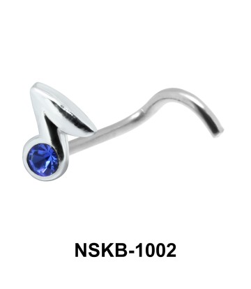 Note Design Silver Curved Nose Stud NSKB-1002