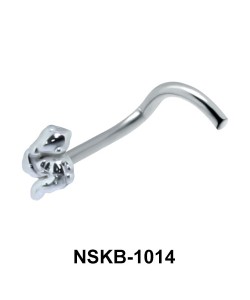 Snake Shaped Silver Curved Nose Stud NSKB-1014