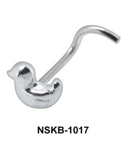 Duck Silver Curved Nose Stud NSKB-1017