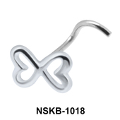 Hollow Butterfly Silver Curved Nose Stud NSKB-1018
