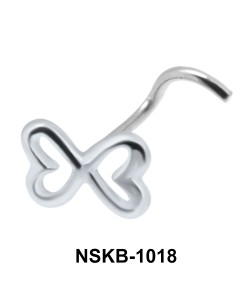 Hollow Butterfly Silver Curved Nose Stud NSKB-1018