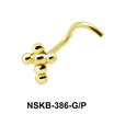 Ball Plus Shaped Silver Curved Nose Stud NSKB-386