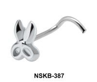 Scissors Silver Curved Nose Stud NSKB-387