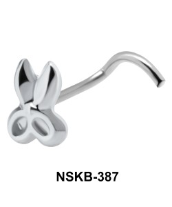 Scissors Silver Curved Nose Stud NSKB-387