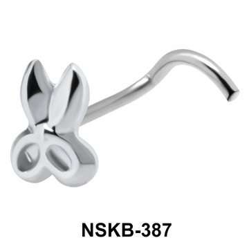 Scissors Silver Curved Nose Stud NSKB-387