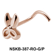Scissors Silver Curved Nose Stud NSKB-387
