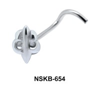Interesting Design Silver Curved Nose Stud NSKB-654