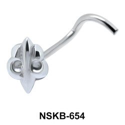 Interesting Design Silver Curved Nose Stud NSKB-654