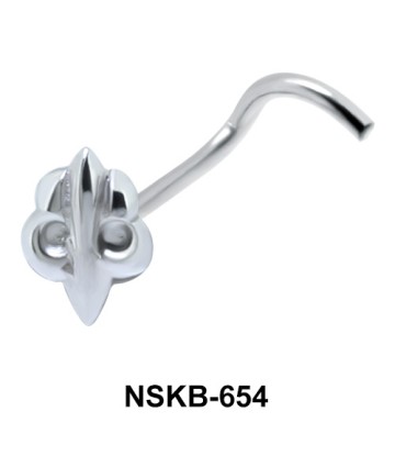 Interesting Design Silver Curved Nose Stud NSKB-654