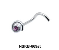 Spiral Silver Curved Nose Stud NSKB-669st 