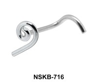Comma Shaped Silver Nose Stud NSKB-716